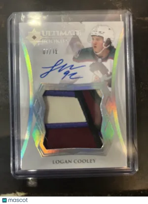 2023-24 Upper Deck Ultimate Rookies RC #172 Jumbo Patch Auto 07/15 Logan Cooley front