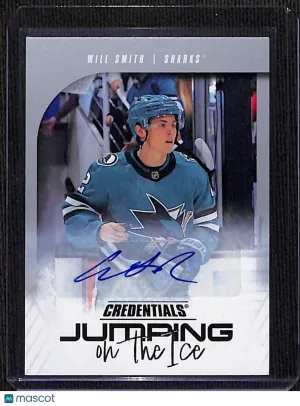 2024-25 Upper Deck Credentials Jumping on the Ice Auto Will Smith #JI-WS RC front