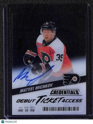 2024-25 Credentials Debut Ticket Access Auto Matvei Michkov #DTAA-MM 68/99 RC SP front