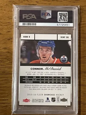 2015 Fleer Showcase Flair Showcase Connor Mcdavid Flair Showcase-Blue Ice back