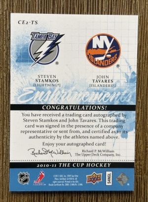 2010-11 Upper Deck The Cup Dual Enshrinements 32/35 #CE2TS Steven Stamkos & John Tavares back