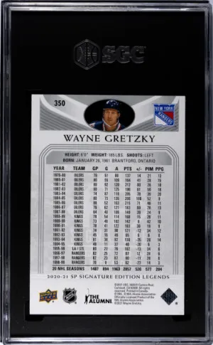 2020-21 Upper Deck SP Signature Ed. Legends Wayne Gretzky SGC 9.5 back