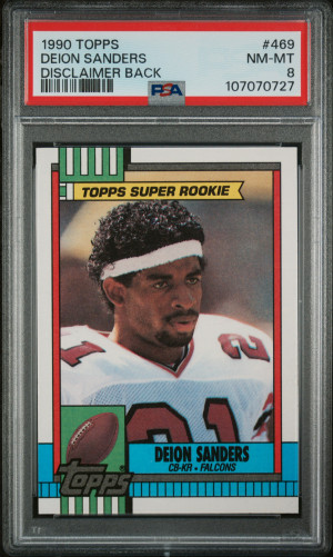 1990 Topps Deion Sanders Disclaimer Back front