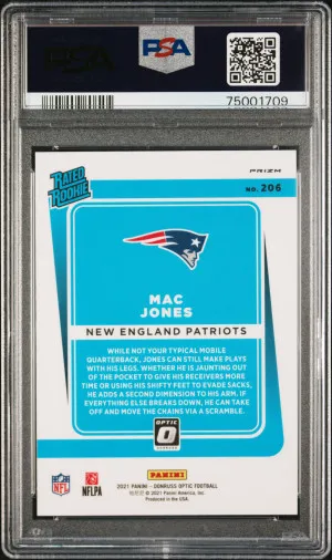 2021 Panini Donruss Optic Mac Jones Holo PSA 10 back