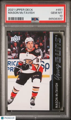 2021-2022 Upper Deck Mason Mctavish Young Guns Rookie PSA 10 front