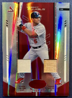 Albert Pujols 2004 Leaf Certified Jersey/Bat Mirror Red /250 front