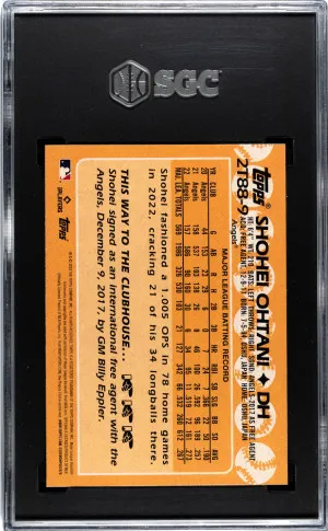 2023 Topps Shohei Ohtani #2T88-9 '88 SGC 10 back
