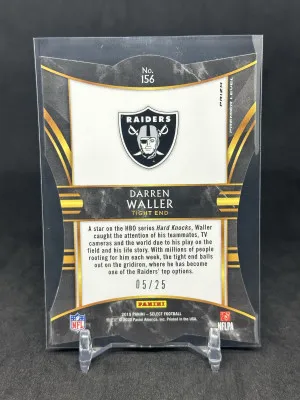 Darren Waller 2019 Panini Select Premier Level Diecut Tie Dye Prizm /25 #156 back