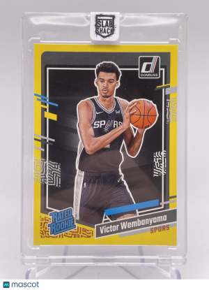 2023 DONRUSS VICTOR WEMBANYAMA YELLOW FLOOD ROOKIE RC front