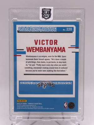 2023 DONRUSS VICTOR WEMBANYAMA YELLOW FLOOD ROOKIE RC back