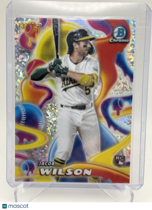 2025 BOWMAN CHROME JACOB WILSON MELT MASHERS MINI DIAMOND REFRACTOR /150 RC front