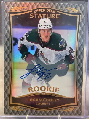 2024-25 UD Stature Auto Logan Cooley Rookie front