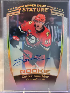 2024-25 UD Stature Rookie Auto Cutter Gauthier front