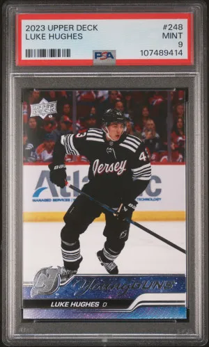 2023 Upper Deck Luke Hughes young guns rookie front