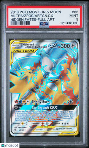 2019 Pokemon Sun & Moon Hidden Fates Artcn. GX Zpds Mltrs #66 Hidden Fates-Full Art PSA 9 front