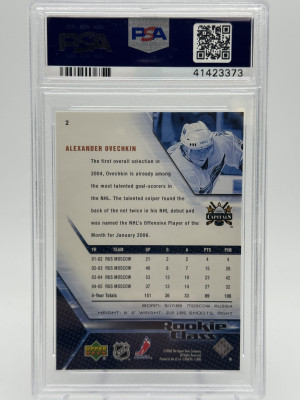 2005 Upper Deck Rookie Class Alexander Ovechkin #2 PSA 10 back