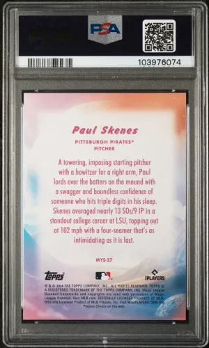 2024 Topps Update Mystical Paul Skenes back