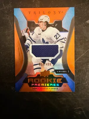 2023-24 UD Matthew Knies Trilogy Rookie Premiers /499 back