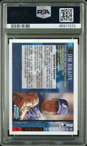 Tom Brady 2023 Bowman Draft ‘95 Bowman Refractor PSA 9 back