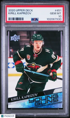 2020 Upper Deck Kirill Kaprizov Young Guns Rookie PSA 10 front