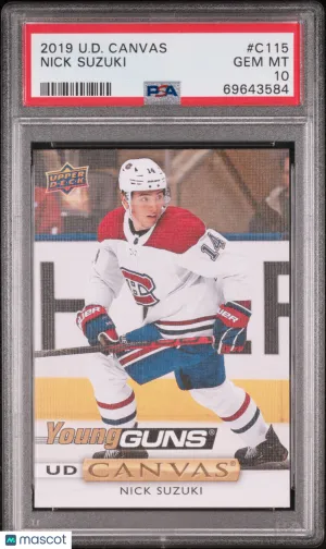 2019 Upper Deck Nick Suzuki Young Guns Canvas Rookie PSA 10 front
