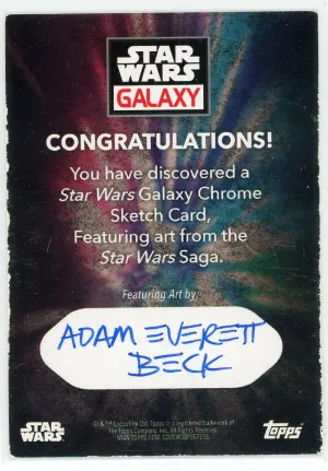 Topps Star Wars Galaxy Sketch Card Hammerhead by Adam Everett Beck with artist autograph back