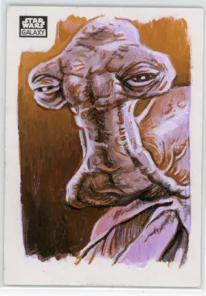 Topps Star Wars Galaxy Sketch Card Hammerhead by Adam Everett Beck with artist autograph front