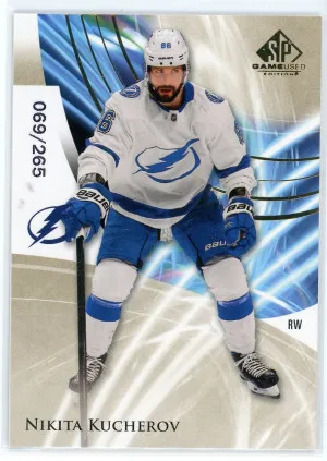 2020-21 SP Game Used #30 Nikita Kucherov Golden Burst 69/265 front