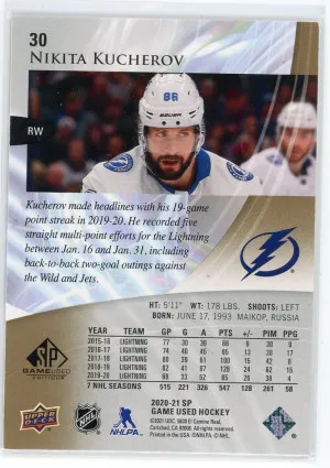 2020-21 SP Game Used #30 Nikita Kucherov Golden Burst 69/265 back
