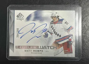 Matt Rempe 2024-25 SP Authentic Horizontal Future Watch Autographs #109 /599 RC front