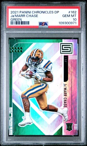 2021 Panini Chronicles Draft Picks Ja'marr Chase Green front