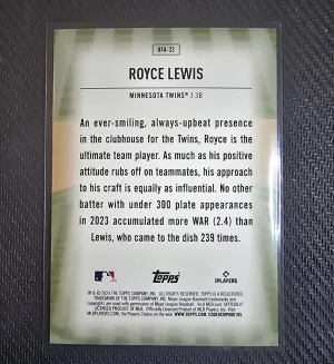 2024 Topps Home Field Advantage Royce Lewis back