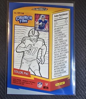 2022 Donruss Crunch Time Aiden Hutchinson ROOKIE back