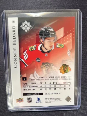 2024-25 Ultimate Collection Connor Bedard Base Gold /99 back