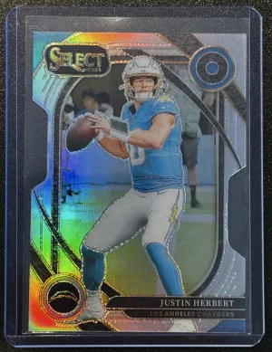 2024 Panini Select Justin Herbert #232 Silver Prizm Die-Cut front
