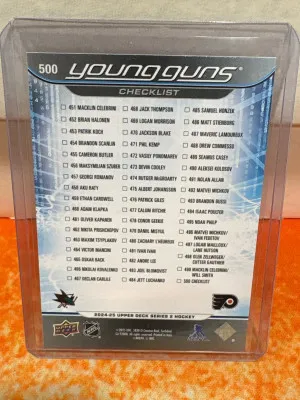 2024 Upper Deck Young Guns Checklist Celebrini/Mickov back