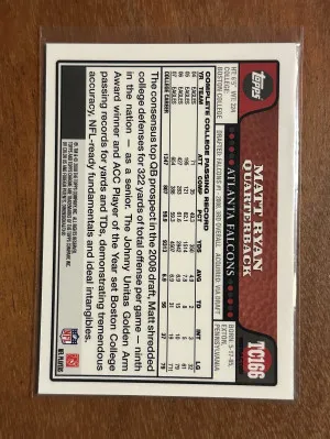 Matt Ryan 2008 Topps Chrome Rookie Refractor #TC166 Falcons back