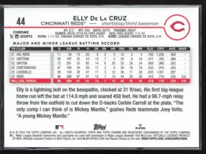 2024 Topps Chrome Elly De La Cruz #44 RC back