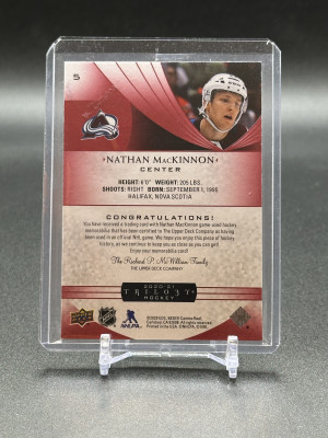 2020-21 Nathan MacKinnon Trilogy Patch back