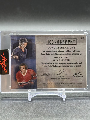 2022 Leaf Mike Bossy Guy Lafleur Iconography Auto 6/6 back