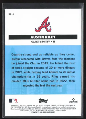 2025 Topps All-Star Game Hometown Heroes Austin Riley #HH-4 back