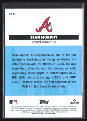 2025 Topps Homegrown Heroes Sean Murphy #HH-17 back