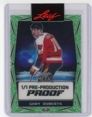 2024 Leaf Metal Hockey Gary Roberts Pre-Production Proof 1/1 front