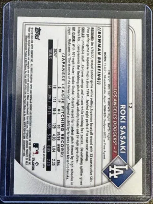 2025 Bowman Chrome Roki Sasaki #12 Mojo Refractor back