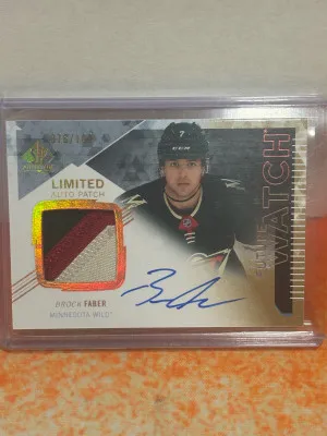 2023-24 Upper Deck SP Authentic Brock Faber Future Watch Limited Auto Patch /100 front