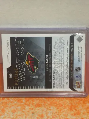 2023-24 Upper Deck SP Authentic Brock Faber Future Watch Limited Auto Patch /100 back