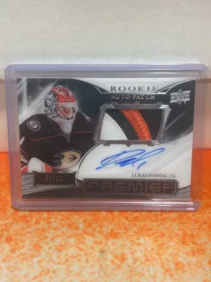 2022-23 Upper Deck Premier Lukas Dostal Rookie Auto Patch /99 front