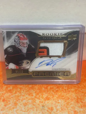 2022-23 Upper Deck Premier Lukas Dostal Rookie Auto Patch /25 front