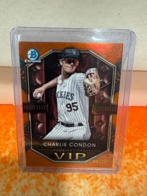 2025 Bowman Chrome Charlie Condon Orange Refractor /25 front