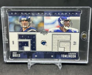 Drew Brees & LaDainian Tomlinson 2003 Upper Deck Dual Game Jerseys #DGJ-ST Chargers front